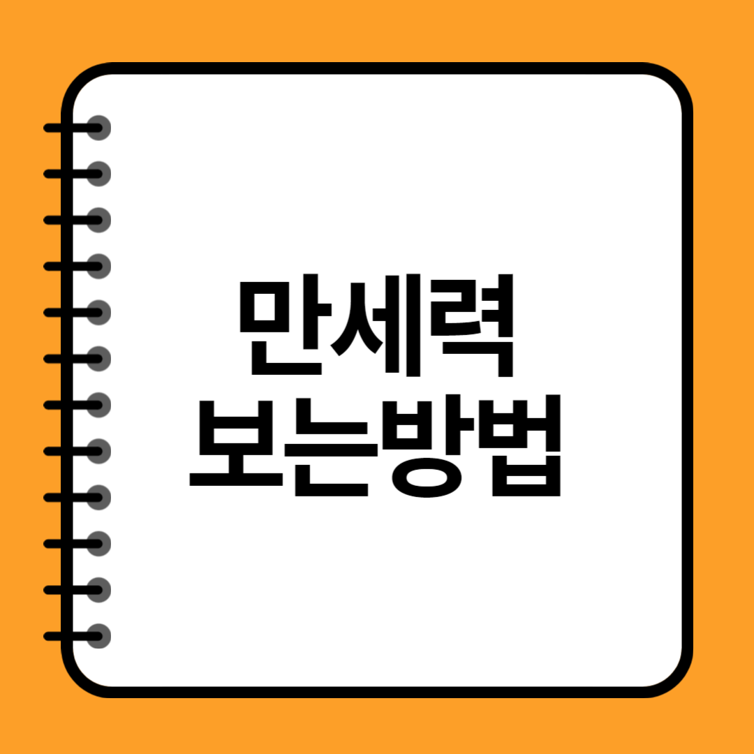 만세력 보는방법