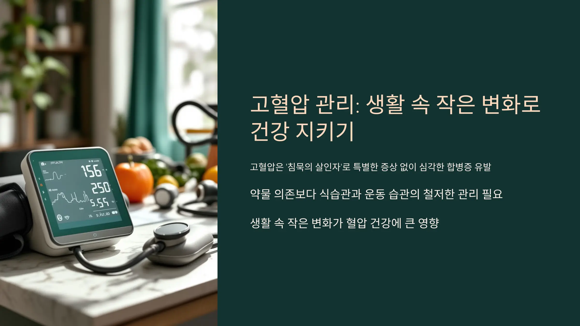 혈압을 안정시키는 식습관과 운동