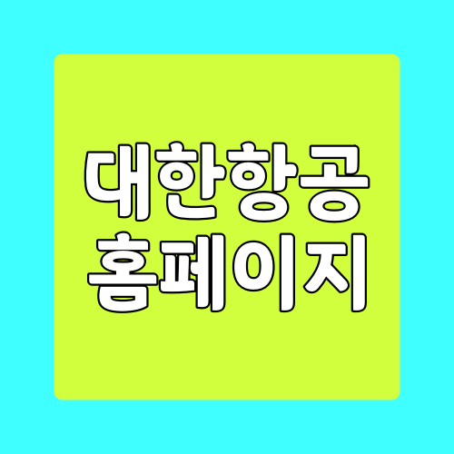  대한항공 홈페이지, 대략적인 정보가 가득
