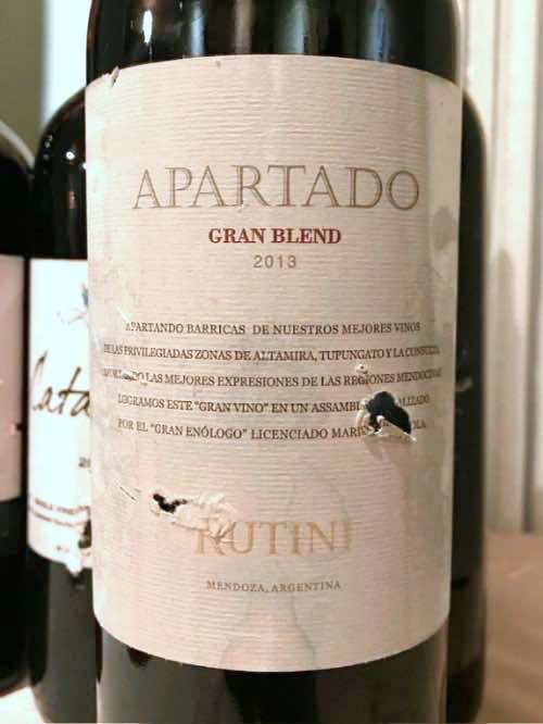 Rutini Wines Apartado Gran Blend 2013