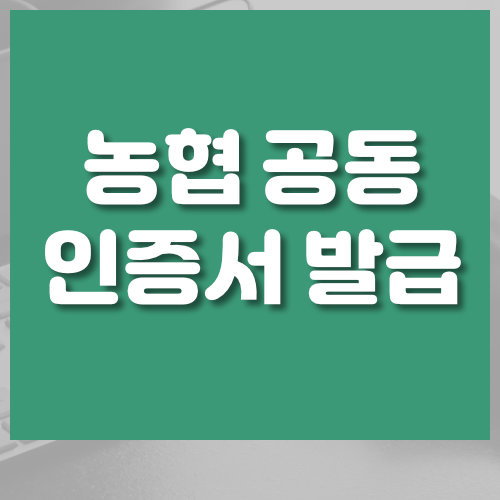  공동인증서 발급하는 방법 (농협은행)