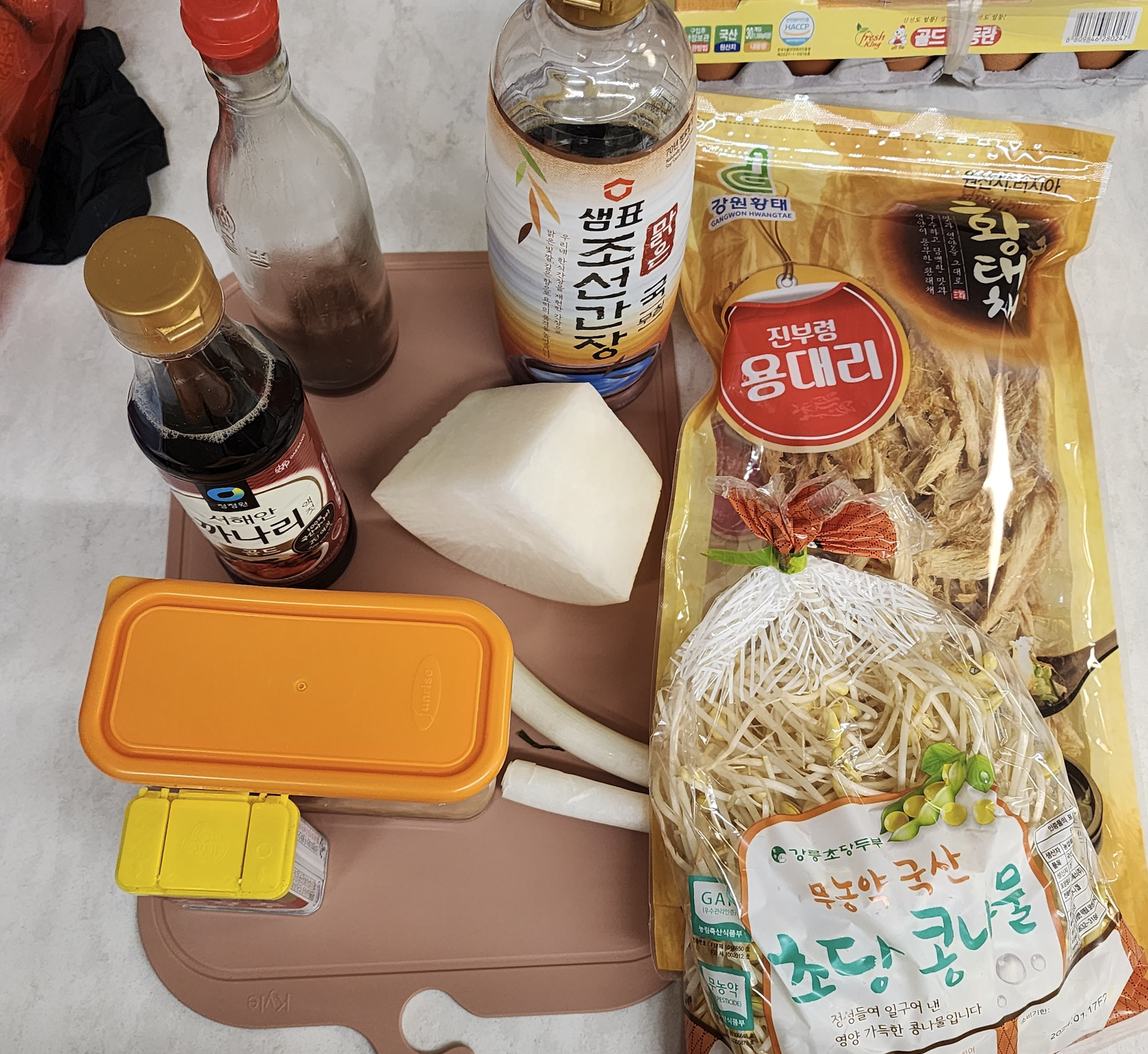 황태콩나물해장국재료