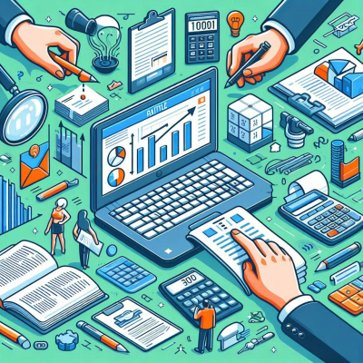 전문가가 여러 정보를 분석하면서 데이터를 관리하는 모습이 그려진 일러스트입니다.