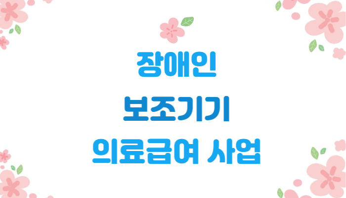  장애인 보조기기 의료급여 사업