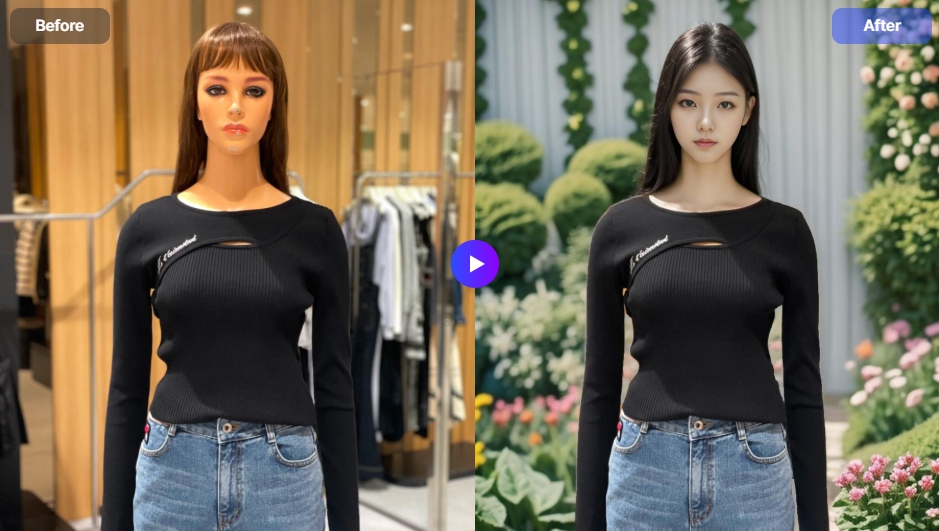 Turn Mannequins into Real Models! 'Model Change' Feature