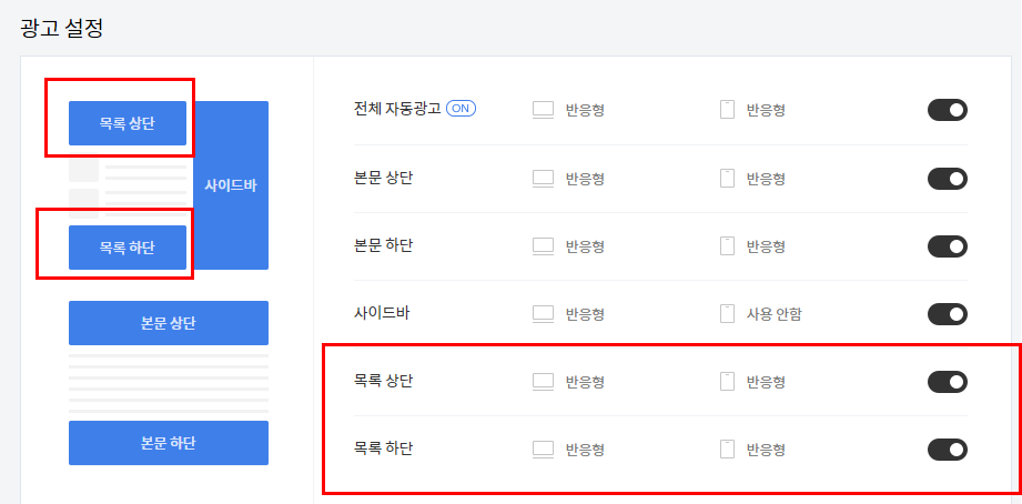  티스토리 목록상단치환자, 목록하단치환자 HTML편집