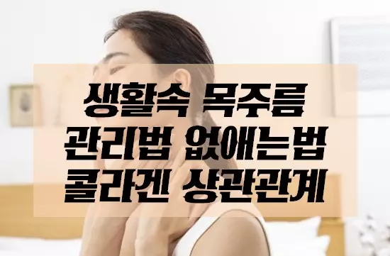 생활속 목주름 관리법 없애는법 콜라겐 상관관계