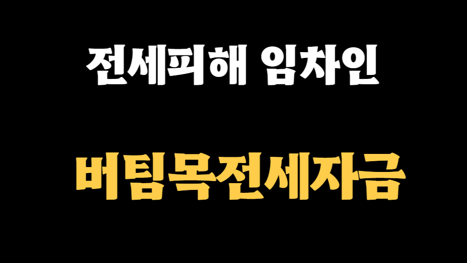  전세피해 임차인 버팀목전세자금