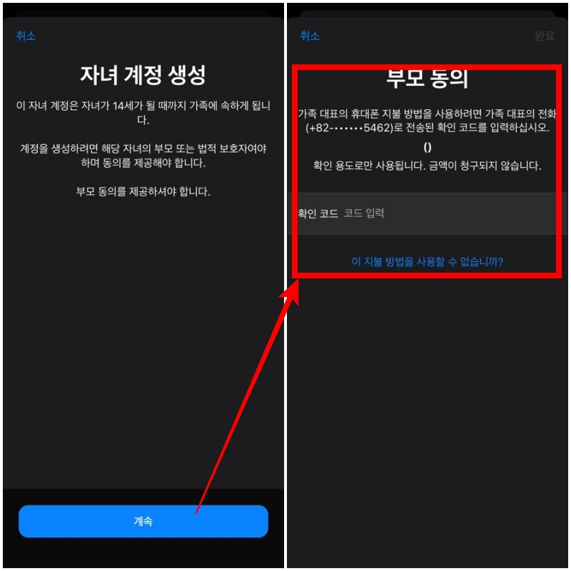 애플 ID 자녀 계정 생성시 부모 동의 문제점 발생
