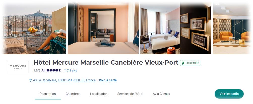 H&ocirc;tel Mercure Marseille Canebi&egrave;re Vieux-Port (머큐어 마르세유 카네비에르 뷰 포트 호텔) 홈페이지 둘러보기 ; 남프랑스 마르세유 호텔 숙소 여행