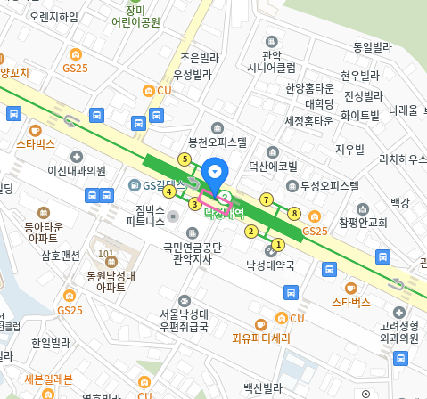 무인민원발급기 서울 관악구 봉천동 낙성대역 위치 이미지