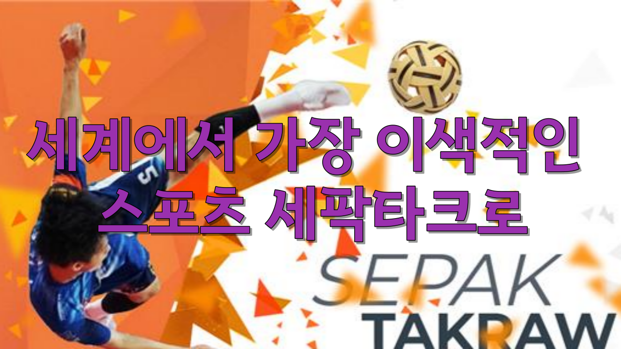  세계에서 가장 이색적인 스포츠 세팍타크로를 아시나요?