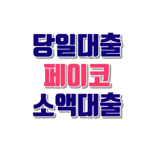 당일대출 페이코 소액대출
