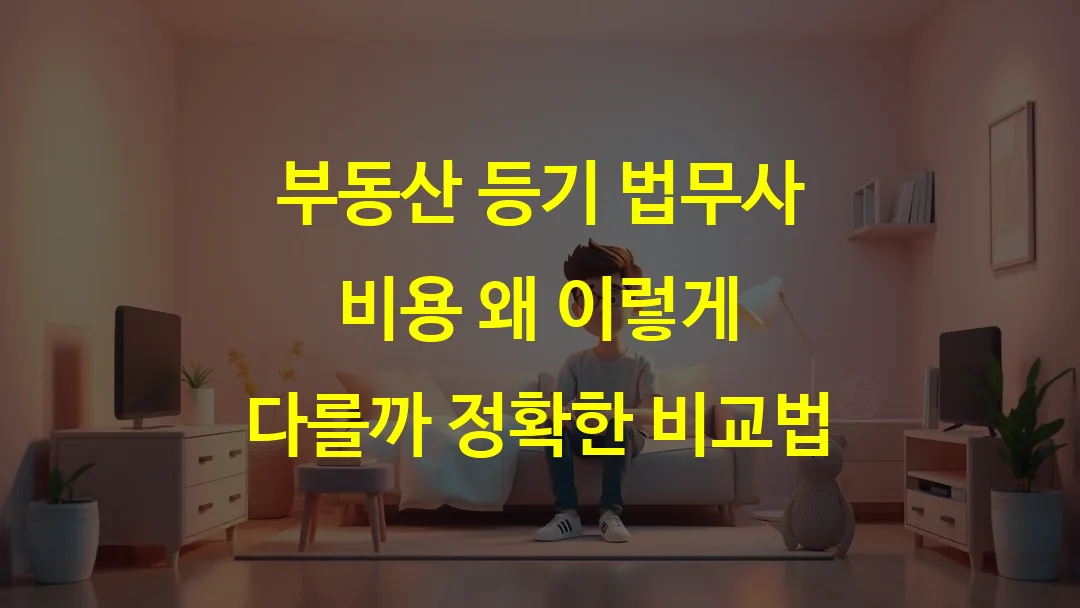 부동산 등기 법무사 비용 왜 이렇게 다를까 정확한 비교법