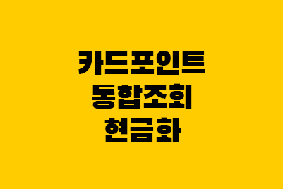  카드포인트 통합조회 시스템 사용후기