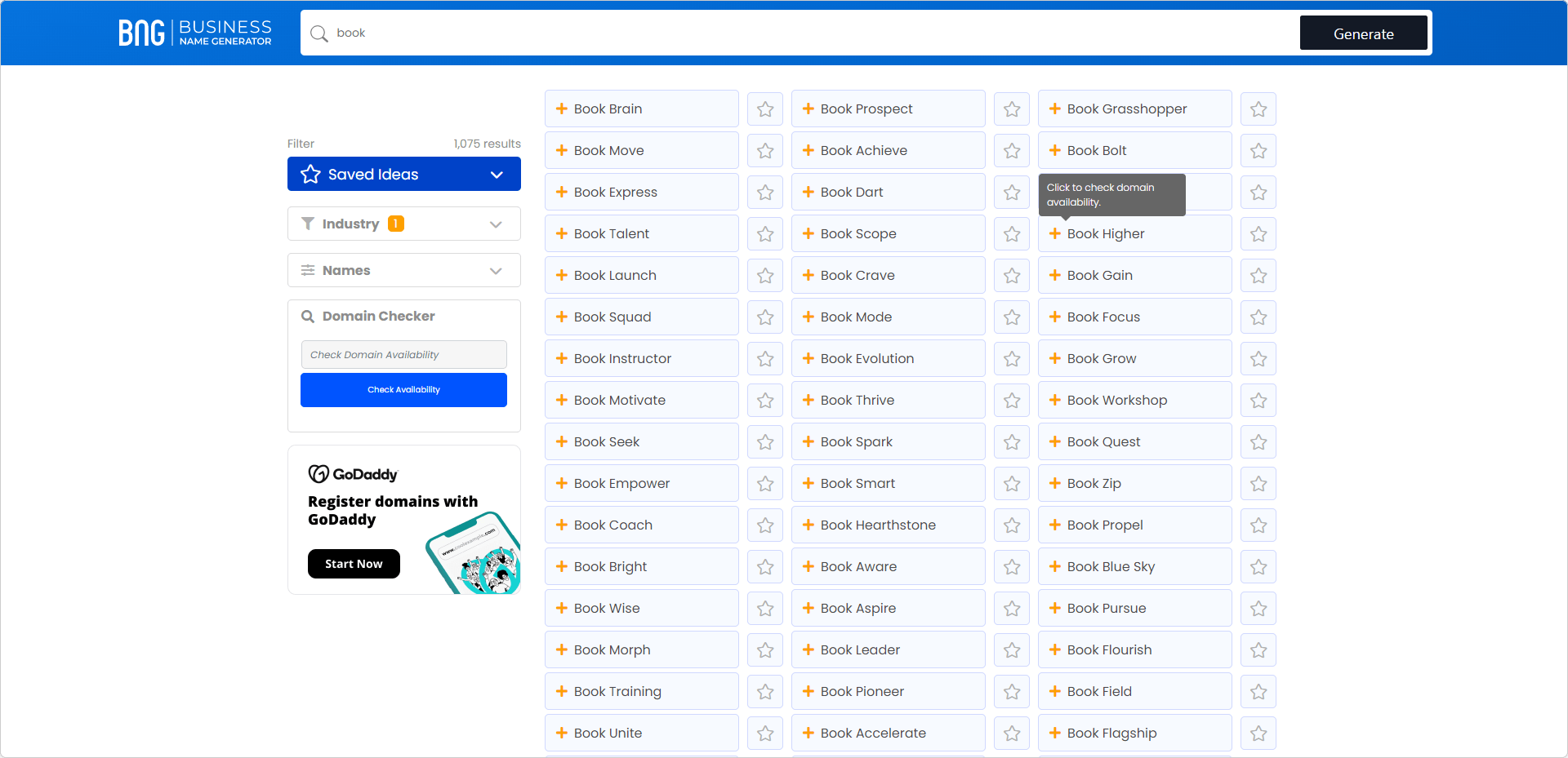 Business Name Generator search