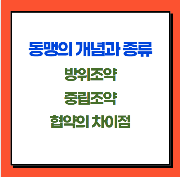 동맹의 개념과 종류