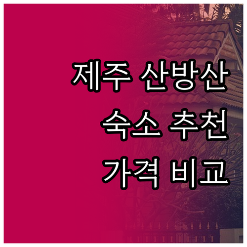 제주 산방산 여행 숙소 고민 끝 특징