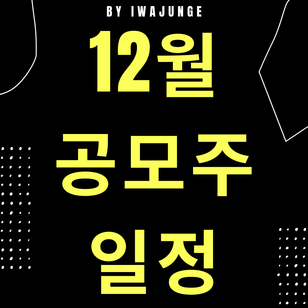  12월 공모주 청약일정 1탄