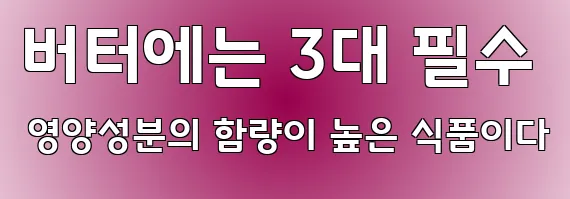 버터에는 3대 필수 영양성분의 함량이 높은 식품이다