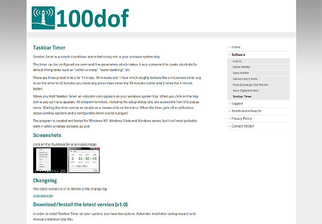 100dof사이트-타이머-프로그램-설명-및-설치하기