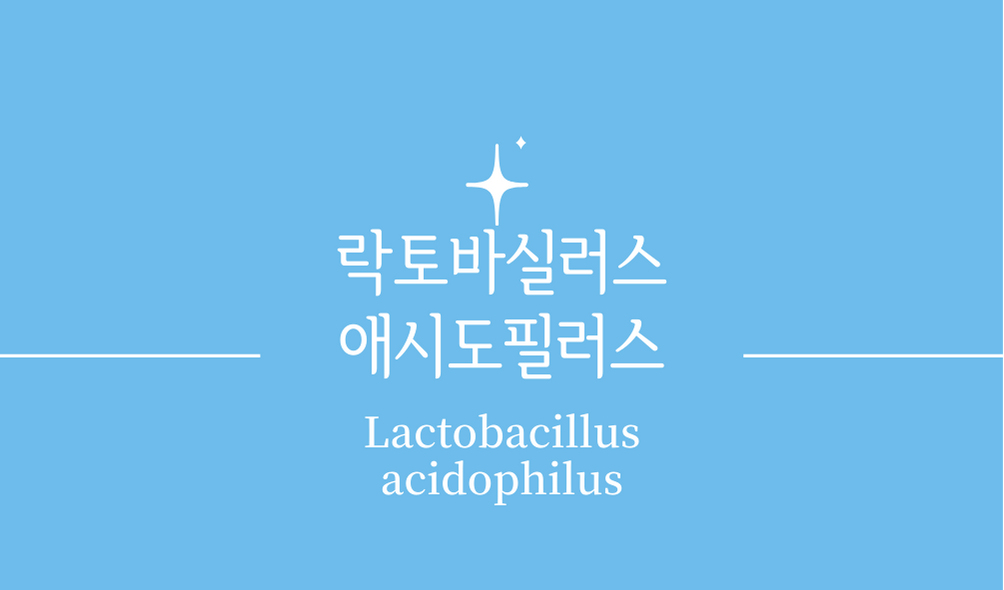 &#39;락토바실러스 애시도필러스(Lactobacillus acidophilus)&#39;