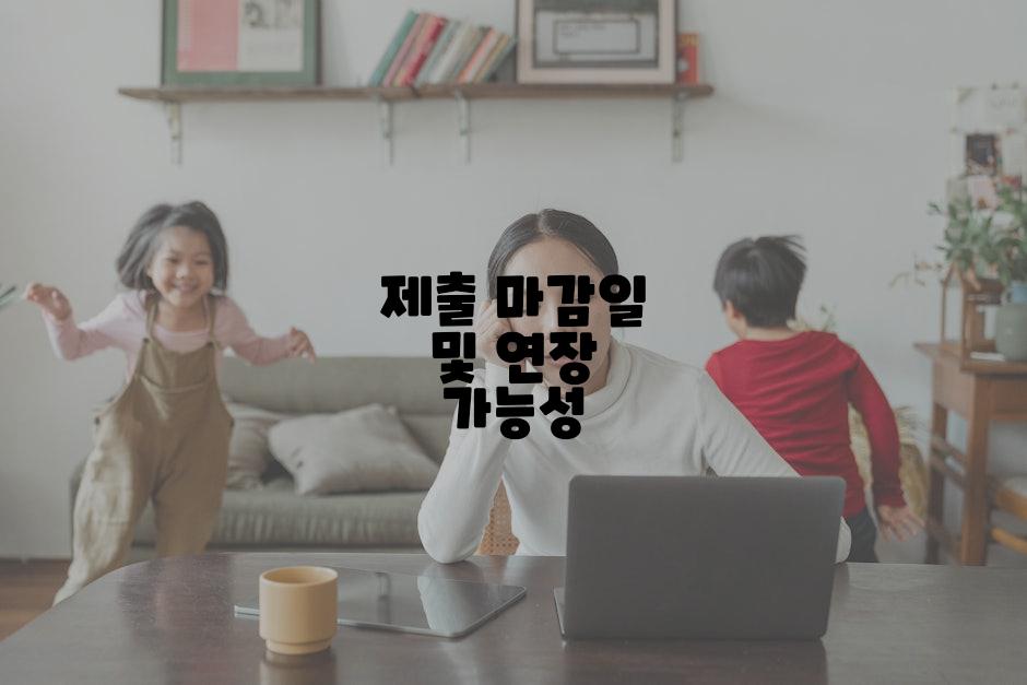 제출 마감일 및 연장 가능성