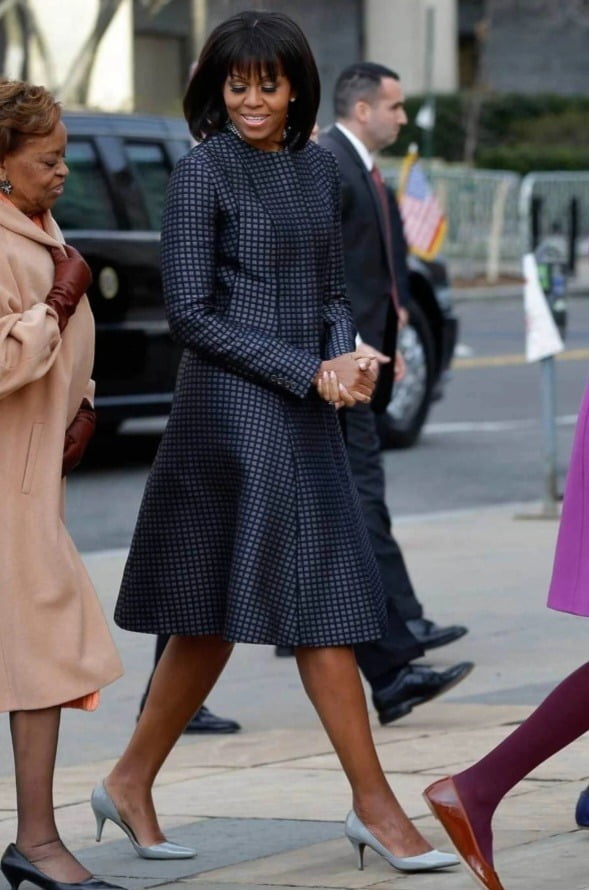 버락 오바마 미국 대통령 취임식 때 톰 브라운 제품을 입은 미셸 오바마