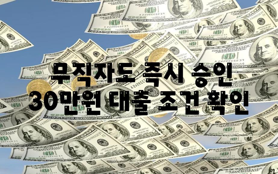  무직자도 즉시 승인 30만원 대출 조건 확인