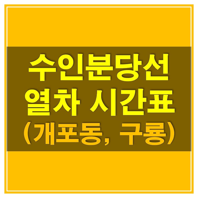 썸네일-수인분당선-개포동역,-구룡역-열차-시간표