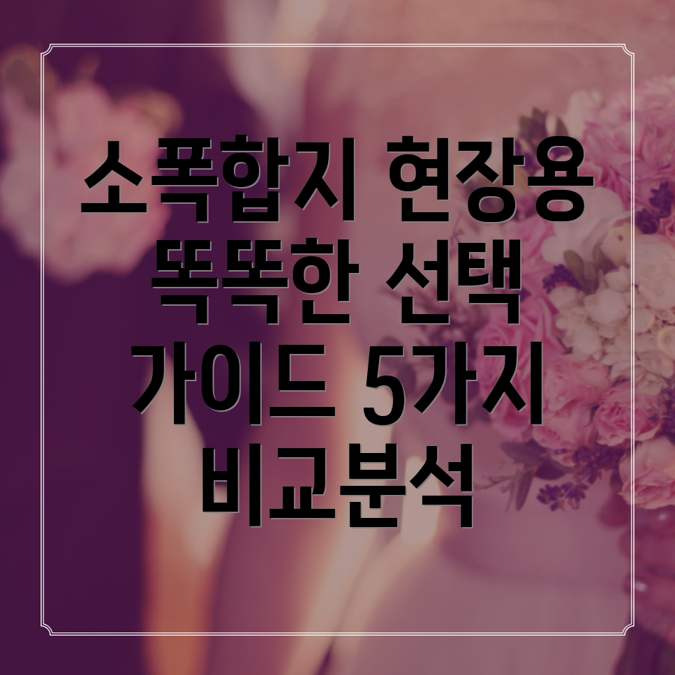 소폭합지현장용이제는똑똑하게선택하세요5가지비교분석및선택가이드
