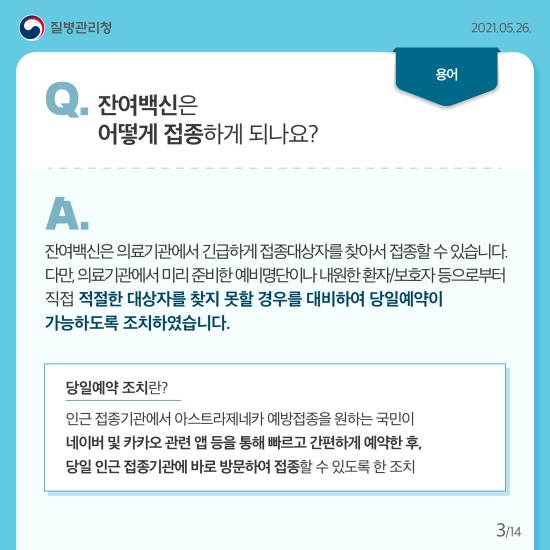 잔여백신 예약 Q&A