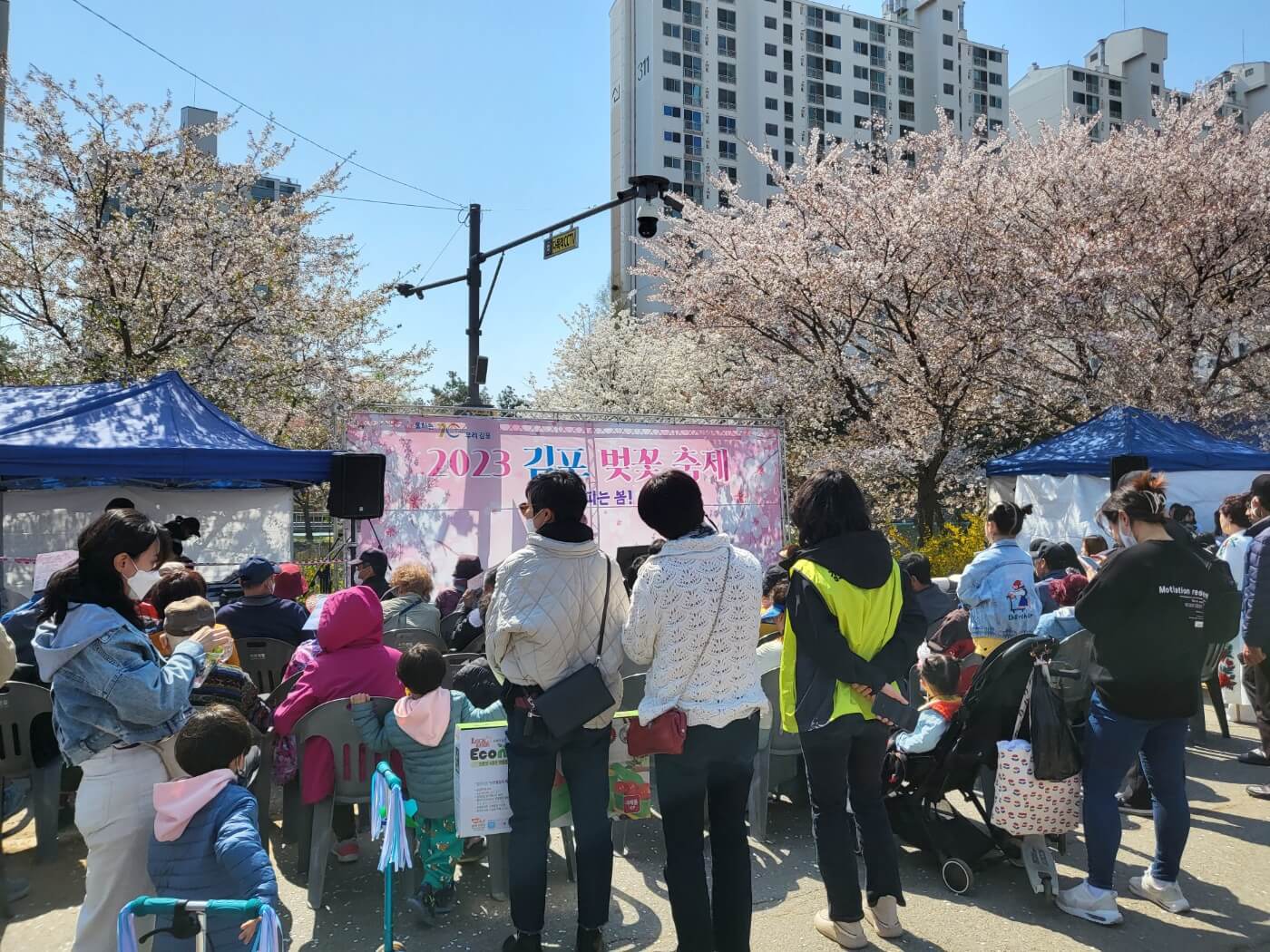 김포 벚꽃 축제 소규모 무대 입니다