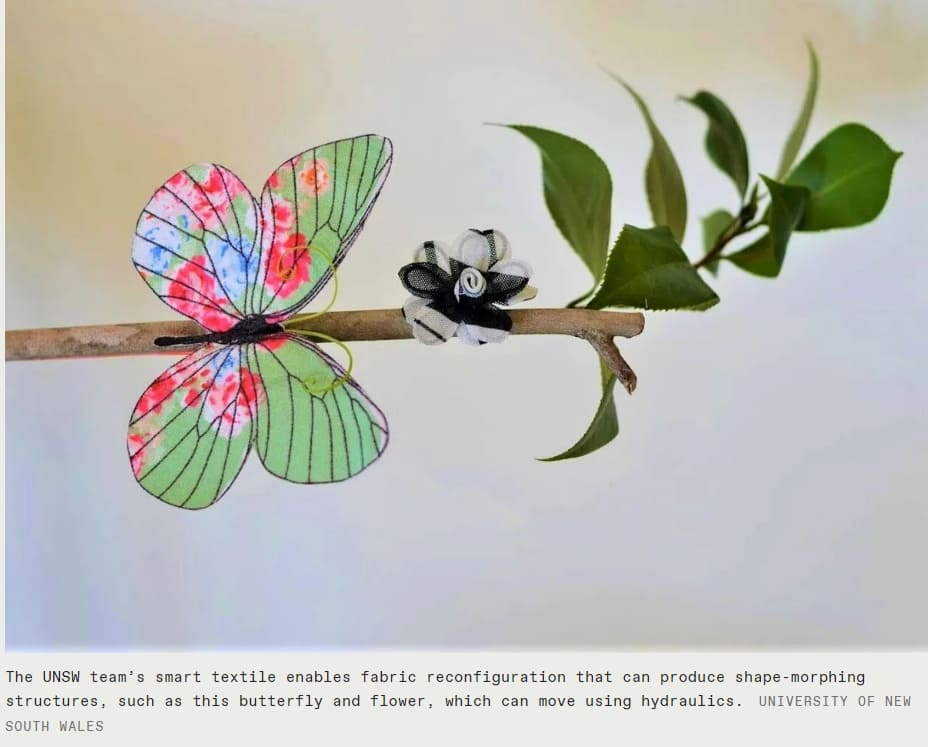  "스마트 직물로 짜여진 인공 근육...옷을 기능 이상으로 만들 수 았어" 뉴사우스웨일스 대 Artificial Muscles Woven Into Smart Textiles Could Make Clothing Hyperfunctional