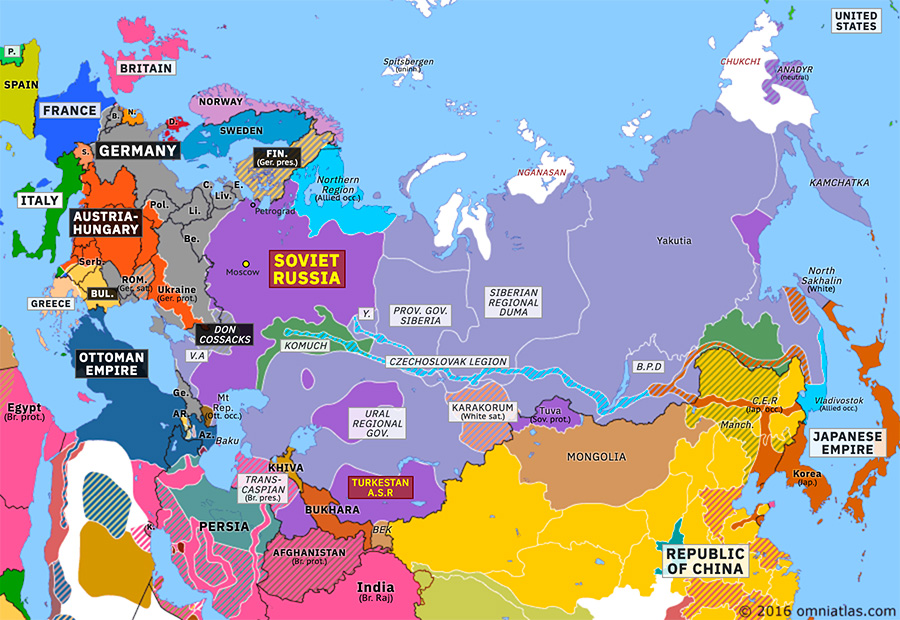 러시아 내전 지도