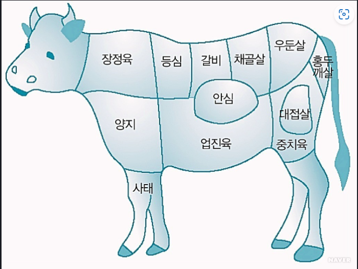 소고기 부위별 명칭과 용도 및 등급 정리