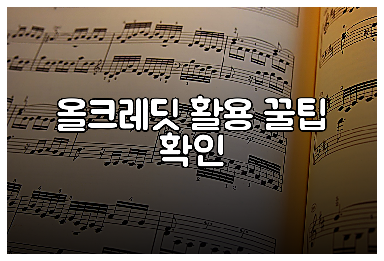 올크레딧 활용 꿀팁 확인