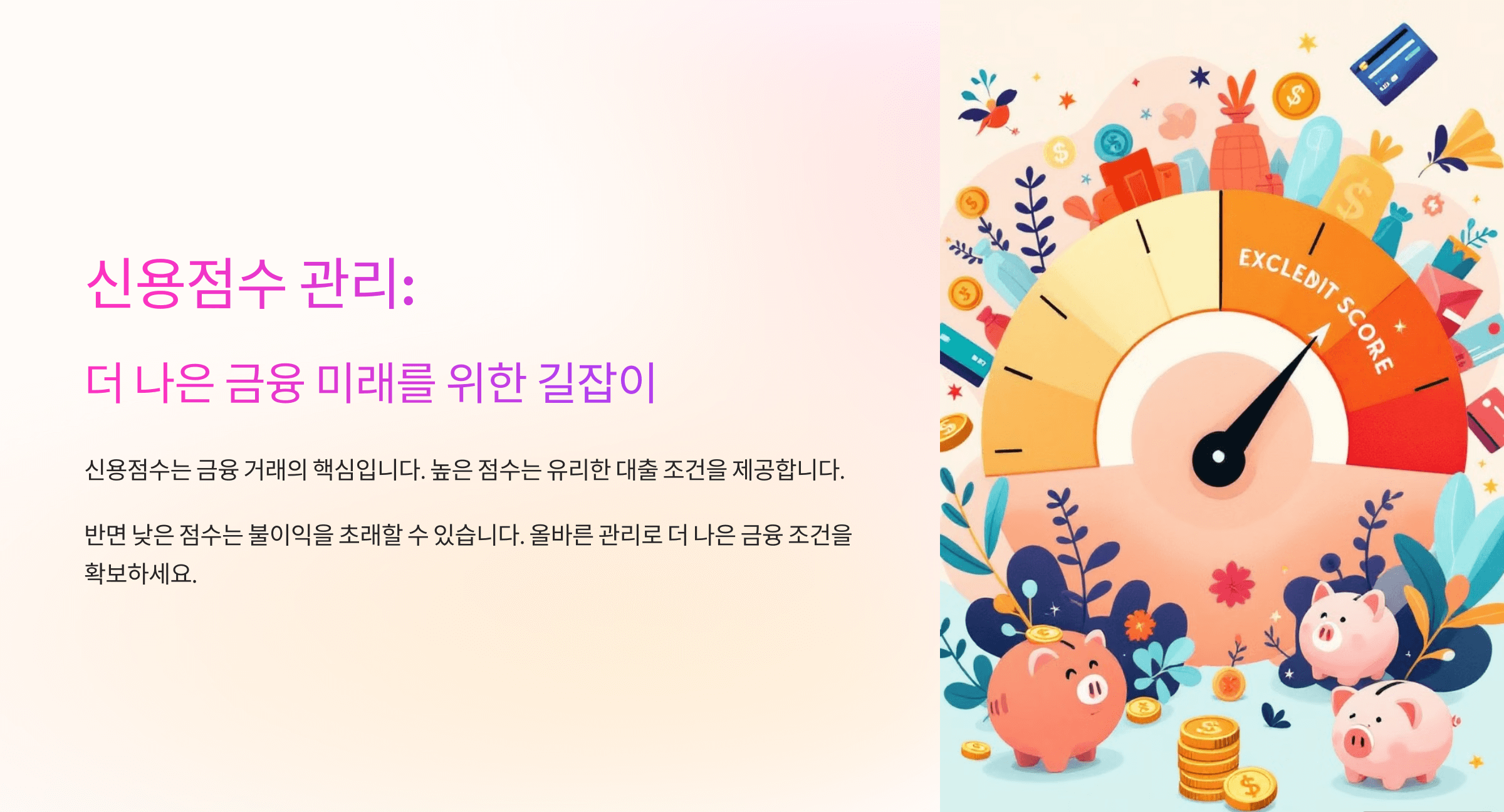 신용점수 관리는 더 나은 금융미래를 만듭니다