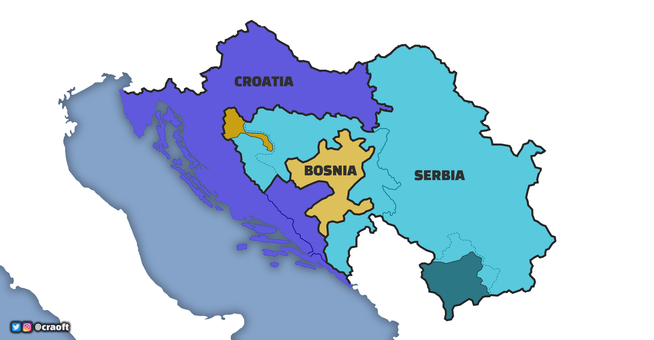 세르브인과 기타 서부 남슬라브인 영역