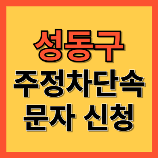 성동구 주정차 단속 알림 서비스 신청 방법 ❘ 주차단속 문자알림서비스