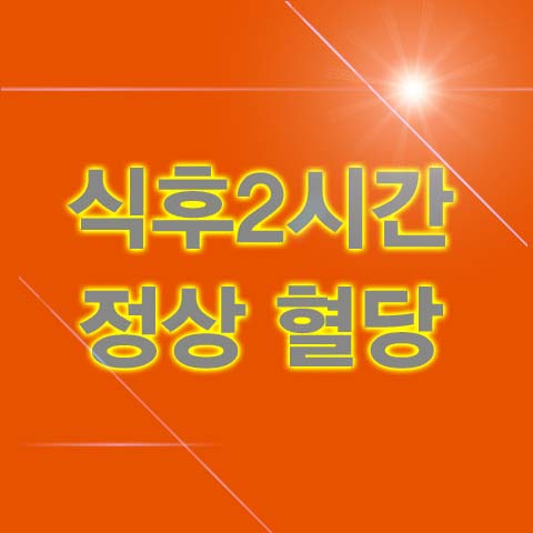 식후2시간 정상 혈당 당뇨병관리