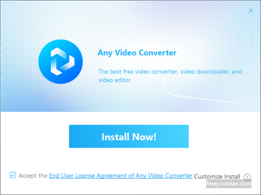 애니 비디오 컨버터(Any Video Converter) 설치 화면