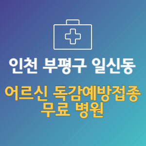 인천 부평구 일신동 노인 독감예방접종 무료 병원 (인플루엔자 무료 접종 대상 날짜)