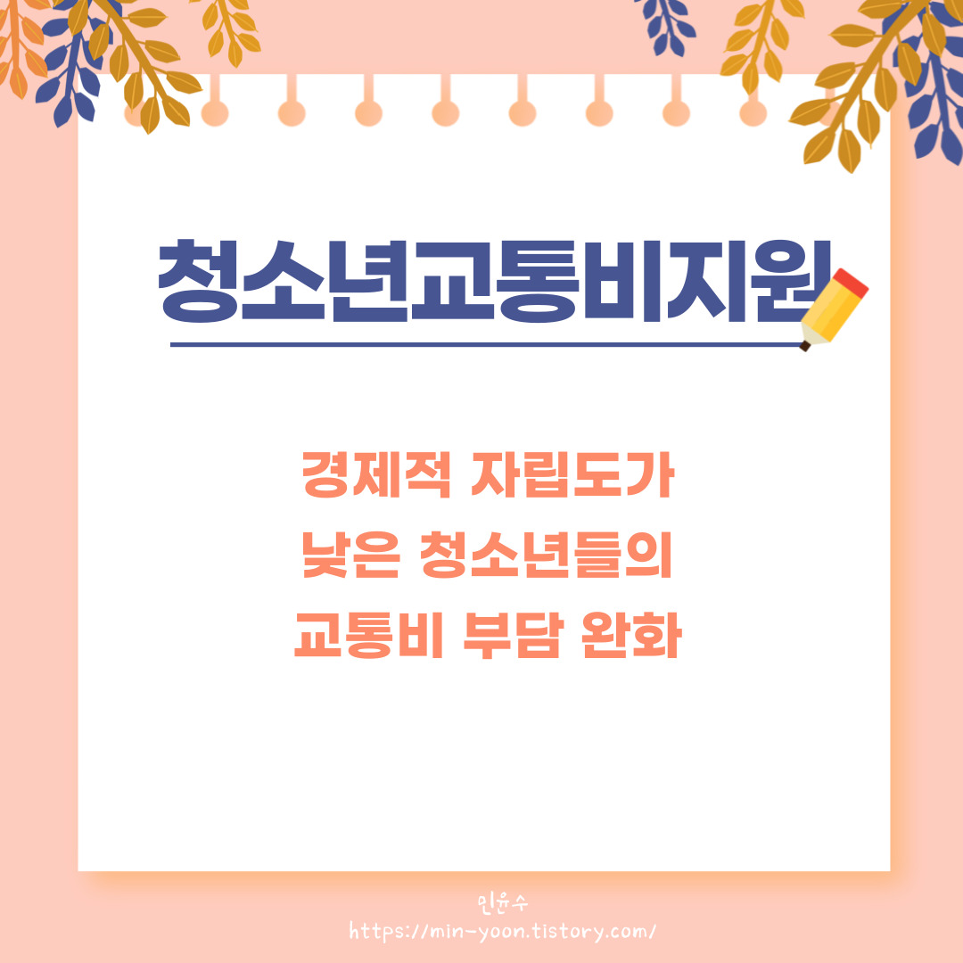  [정보] 용돈 아끼자! 경기청소년교통비지원금 / 대학생 지원, 알뜰교통카드 중복 가능