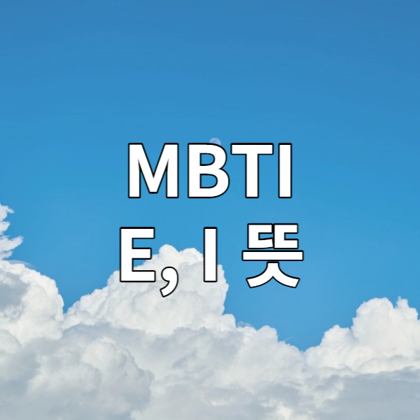 MBTI E&#44; I 뜻