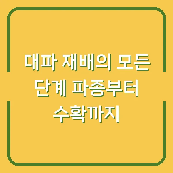 대파 재배의 모든 단계 파종부터 수확까지