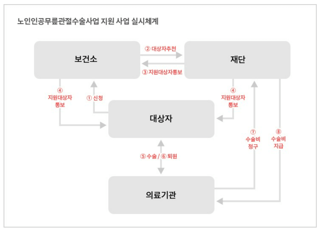 노인인공무릎관절수술사업 플로우