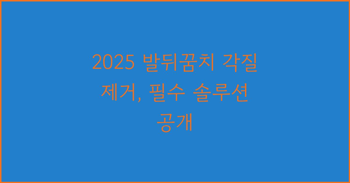 2025 발뒤꿈치 각질 제거