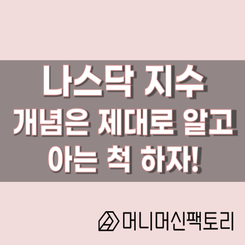  나스닥 지수, 개념은 제대로 알고 아는척 하자
