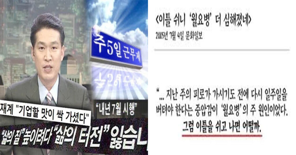  '주5일제'근무 도입 당시 언론 반응들